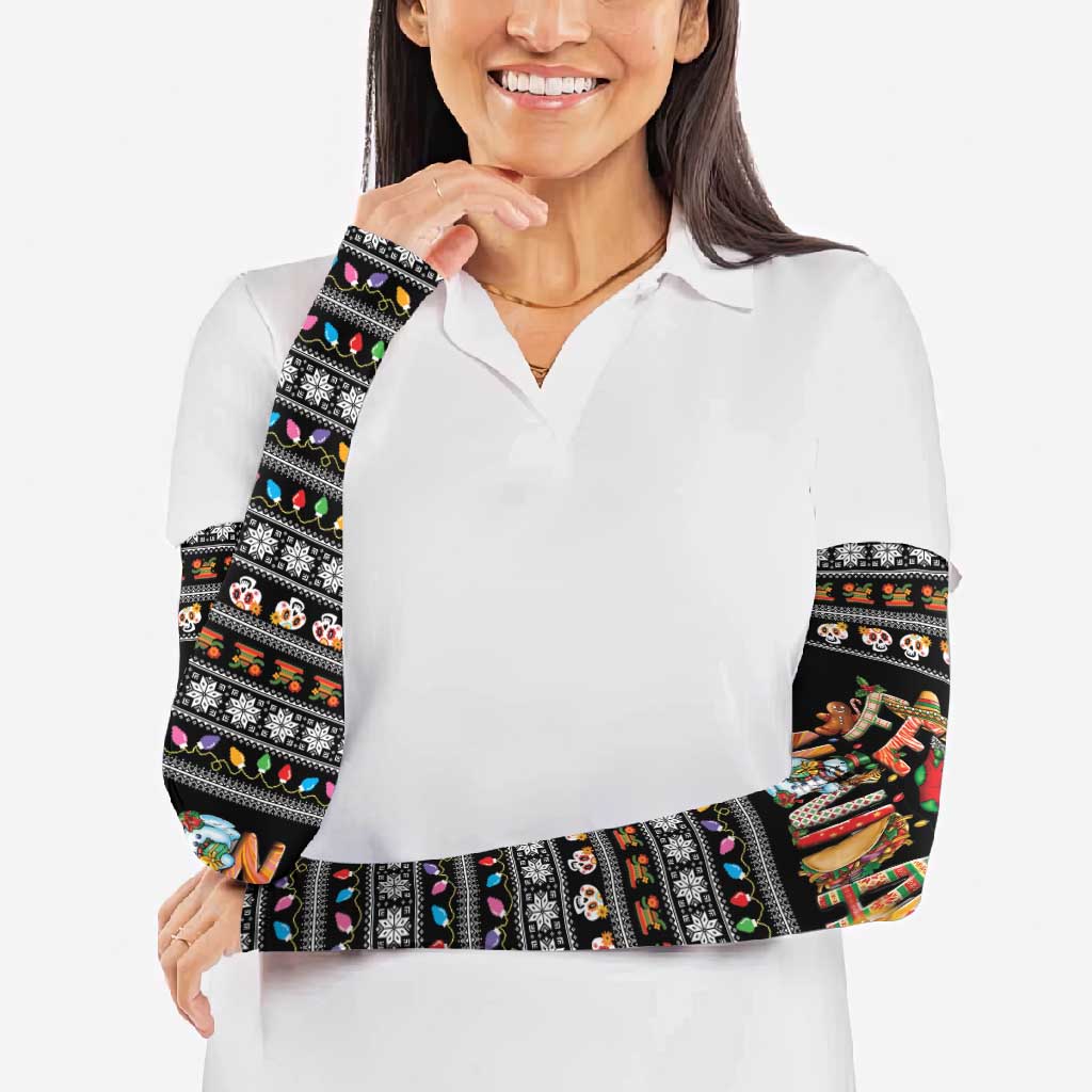 Mexican Sumbrero and Snowman Christmas Arm Sleeves Feliz Navidad Mexico - Wonder Print Shop
