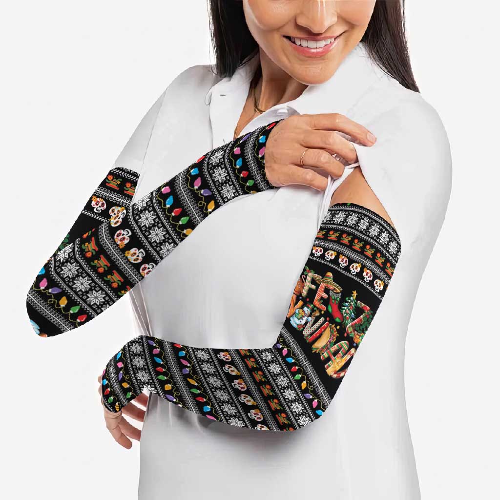 Mexican Sumbrero and Snowman Christmas Arm Sleeves Feliz Navidad Mexico - Wonder Print Shop