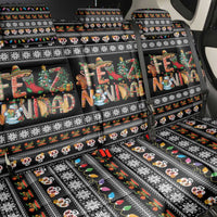 Mexican Sumbrero and Snowman Christmas Back Car Seat Cover Feliz Navidad Mexico - Wonder Print Shop