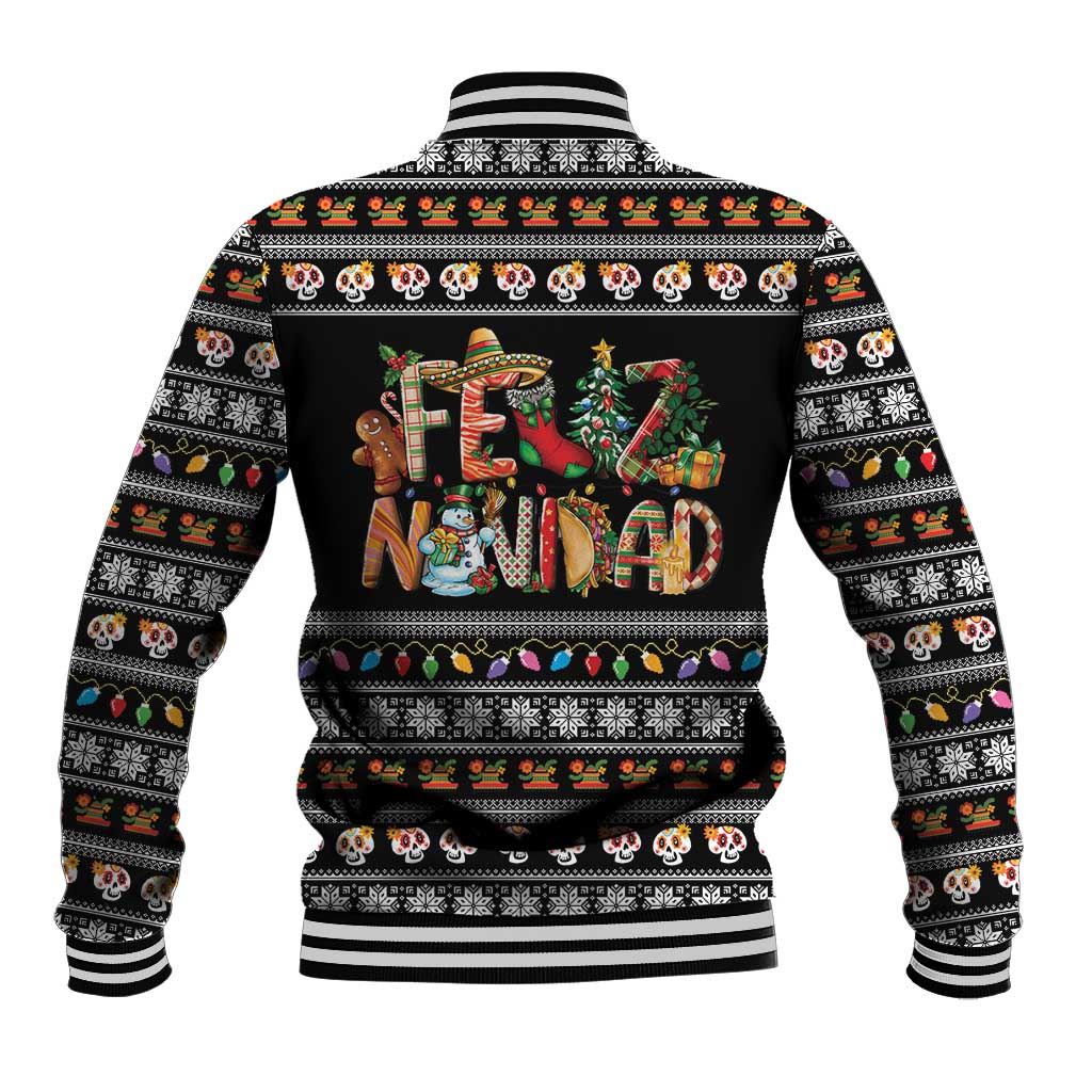 Mexican Sumbrero and Snowman Christmas Baseball Jacket Feliz Navidad Mexico - Wonder Print Shop