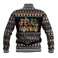 Mexican Sumbrero and Snowman Christmas Baseball Jacket Feliz Navidad Mexico - Wonder Print Shop
