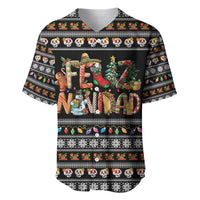 Mexican Sumbrero and Snowman Christmas Baseball Jersey Feliz Navidad Mexico - Wonder Print Shop