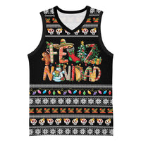 Mexican Sumbrero and Snowman Christmas Basketball Jersey Feliz Navidad Mexico - Wonder Print Shop