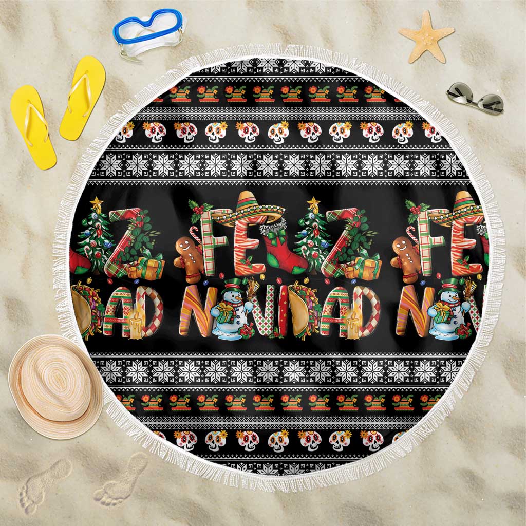 Mexican Sumbrero and Snowman Christmas Beach Blanket Feliz Navidad Mexico - Wonder Print Shop