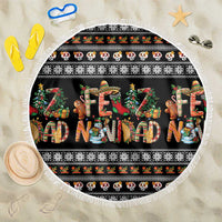 Mexican Sumbrero and Snowman Christmas Beach Blanket Feliz Navidad Mexico - Wonder Print Shop