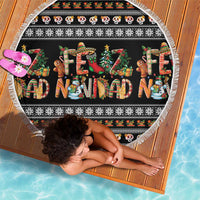 Mexican Sumbrero and Snowman Christmas Beach Blanket Feliz Navidad Mexico - Wonder Print Shop