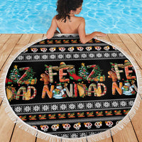 Mexican Sumbrero and Snowman Christmas Beach Blanket Feliz Navidad Mexico - Wonder Print Shop