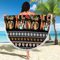 Mexican Sumbrero and Snowman Christmas Beach Blanket Feliz Navidad Mexico - Wonder Print Shop