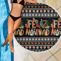 Mexican Sumbrero and Snowman Christmas Beach Blanket Feliz Navidad Mexico - Wonder Print Shop