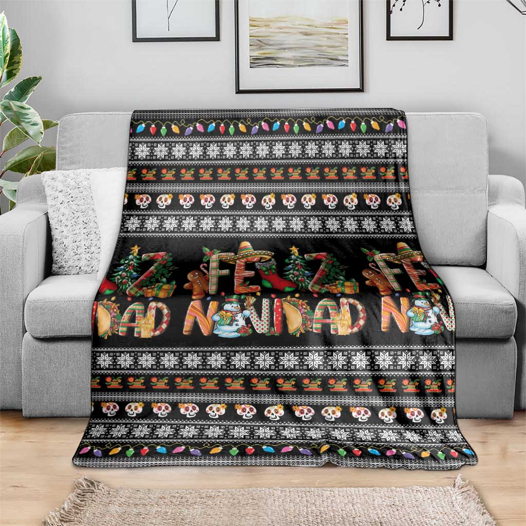 Mexican Sumbrero and Snowman Christmas Blanket Feliz Navidad Mexico - Wonder Print Shop