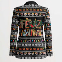 Mexican Sumbrero and Snowman Christmas Blazer Feliz Navidad Mexico - Wonder Print Shop