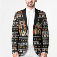 Mexican Sumbrero and Snowman Christmas Blazer Feliz Navidad Mexico - Wonder Print Shop