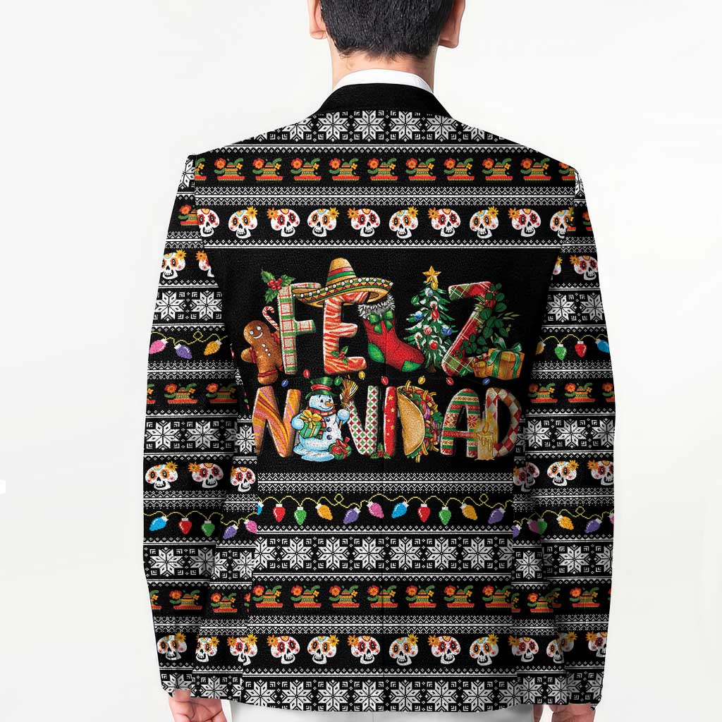 Mexican Sumbrero and Snowman Christmas Blazer Feliz Navidad Mexico - Wonder Print Shop