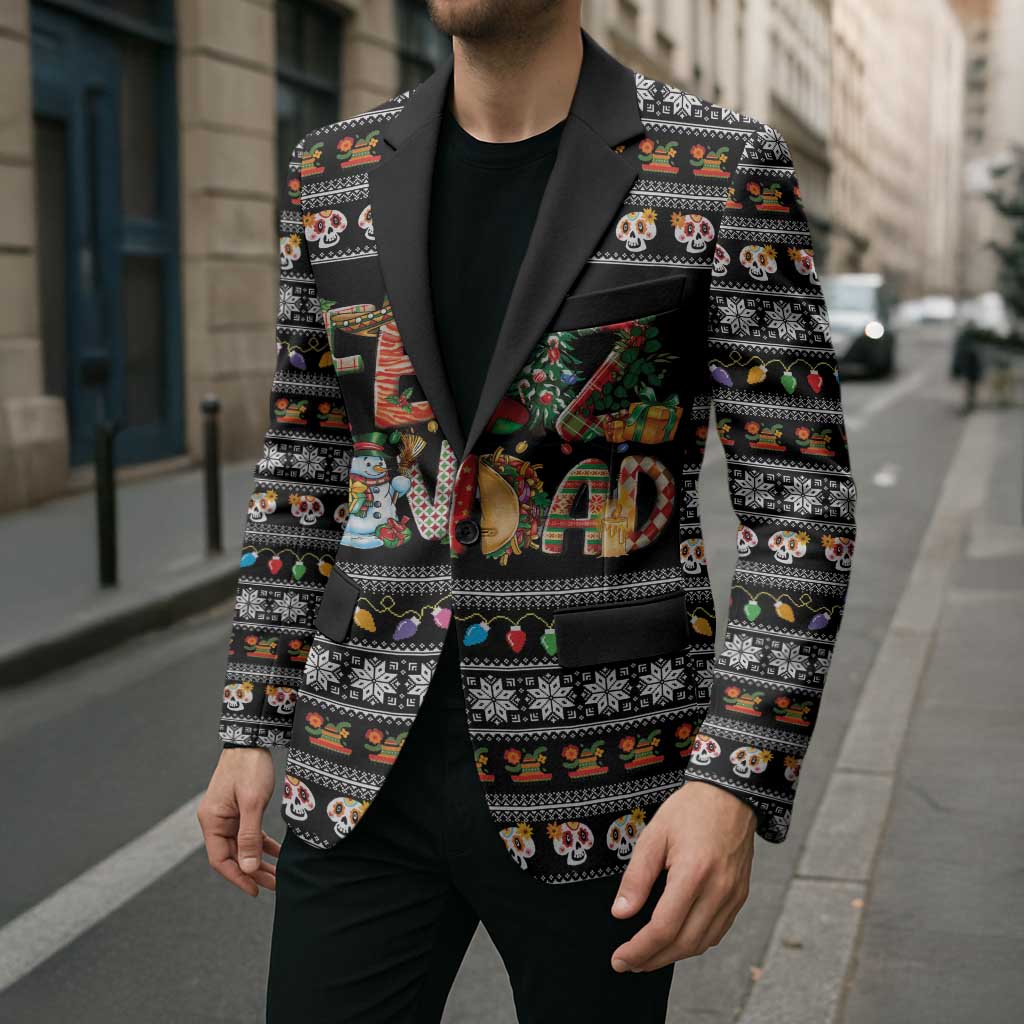 Mexican Sumbrero and Snowman Christmas Blazer Feliz Navidad Mexico - Wonder Print Shop