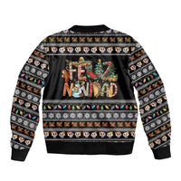 Mexican Sumbrero and Snowman Christmas Bomber Jacket Feliz Navidad Mexico - Wonder Print Shop