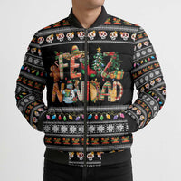 Mexican Sumbrero and Snowman Christmas Bomber Puffer Jacket Feliz Navidad Mexico - Wonder Print Shop
