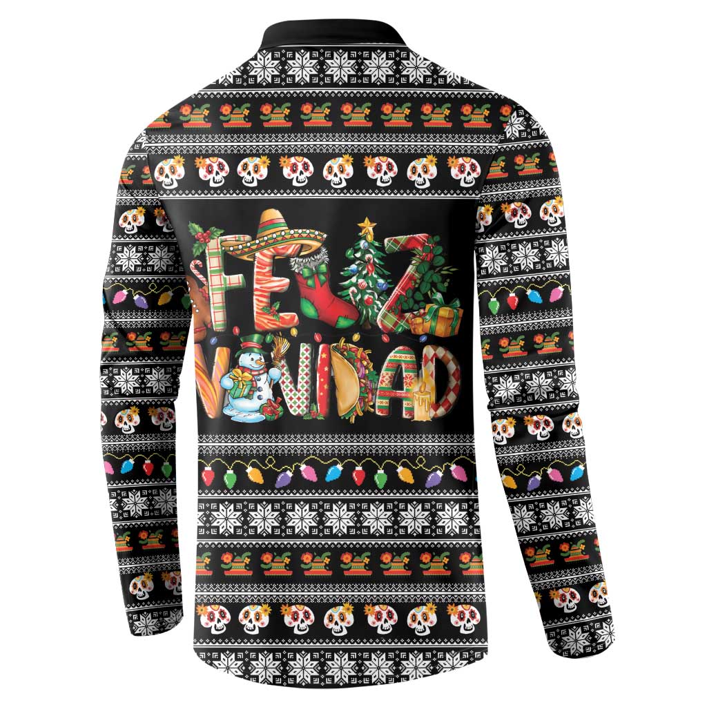 Mexican Sumbrero and Snowman Christmas Button Sweatshirt Feliz Navidad Mexico - Wonder Print Shop