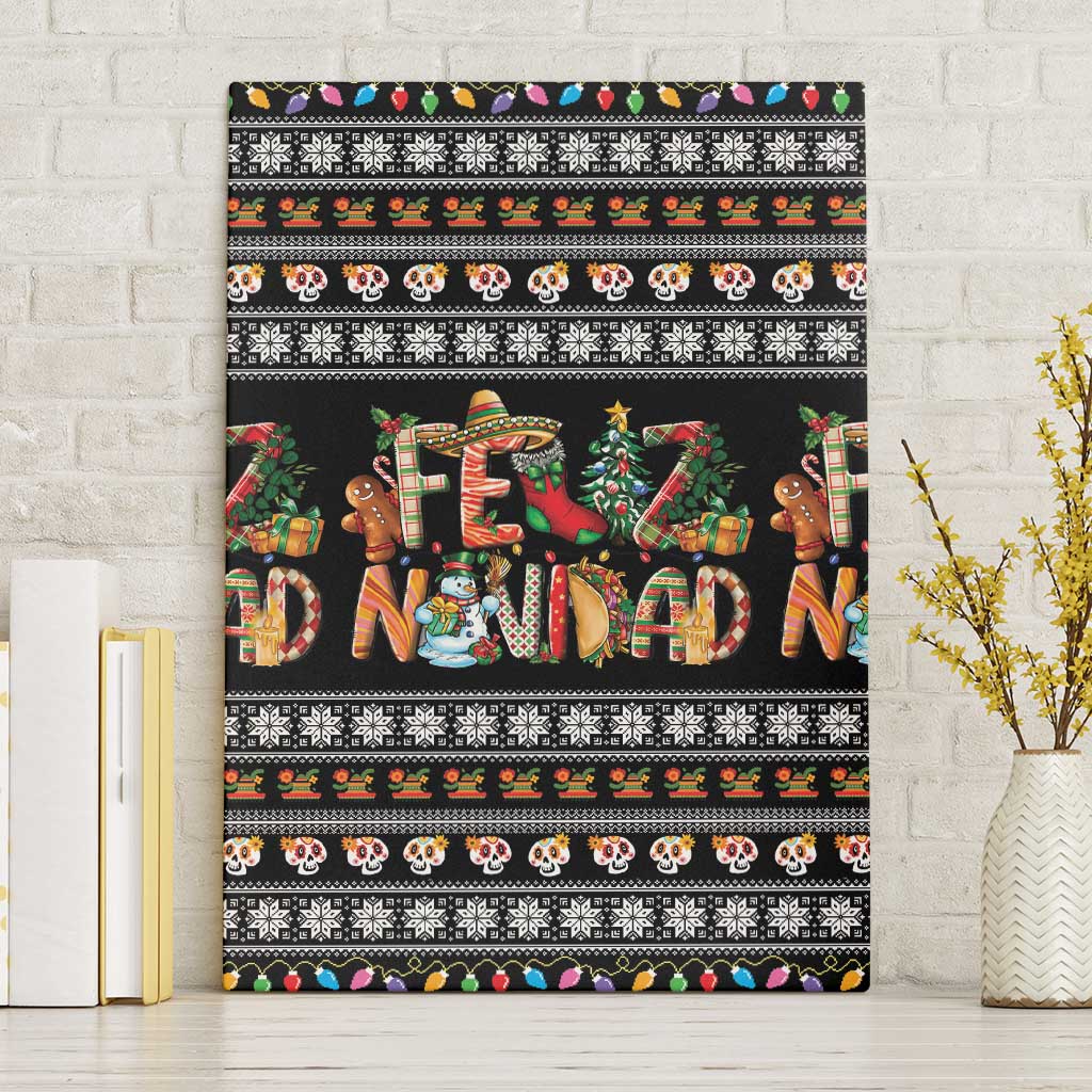 Mexican Sumbrero and Snowman Christmas Canvas Wall Art Feliz Navidad Mexico - Wonder Print Shop
