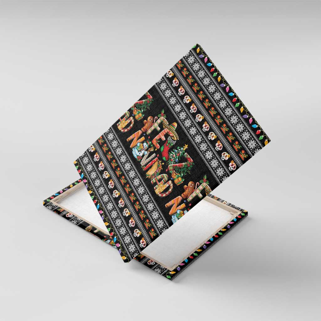 Mexican Sumbrero and Snowman Christmas Canvas Wall Art Feliz Navidad Mexico - Wonder Print Shop