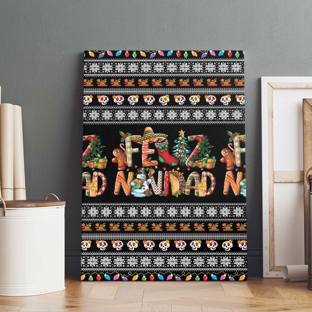 Mexican Sumbrero and Snowman Christmas Canvas Wall Art Feliz Navidad Mexico - Wonder Print Shop