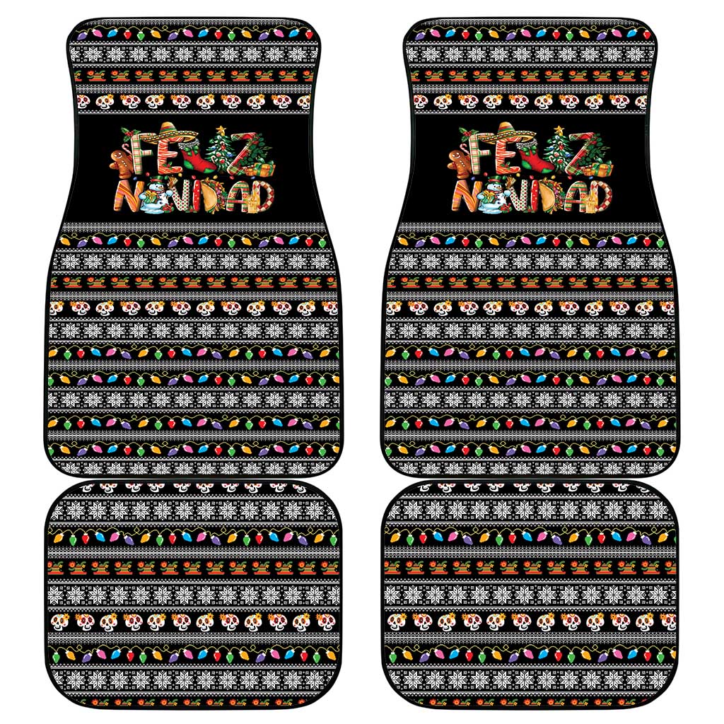 Mexican Sumbrero and Snowman Christmas Car Mats Feliz Navidad Mexico - Wonder Print Shop