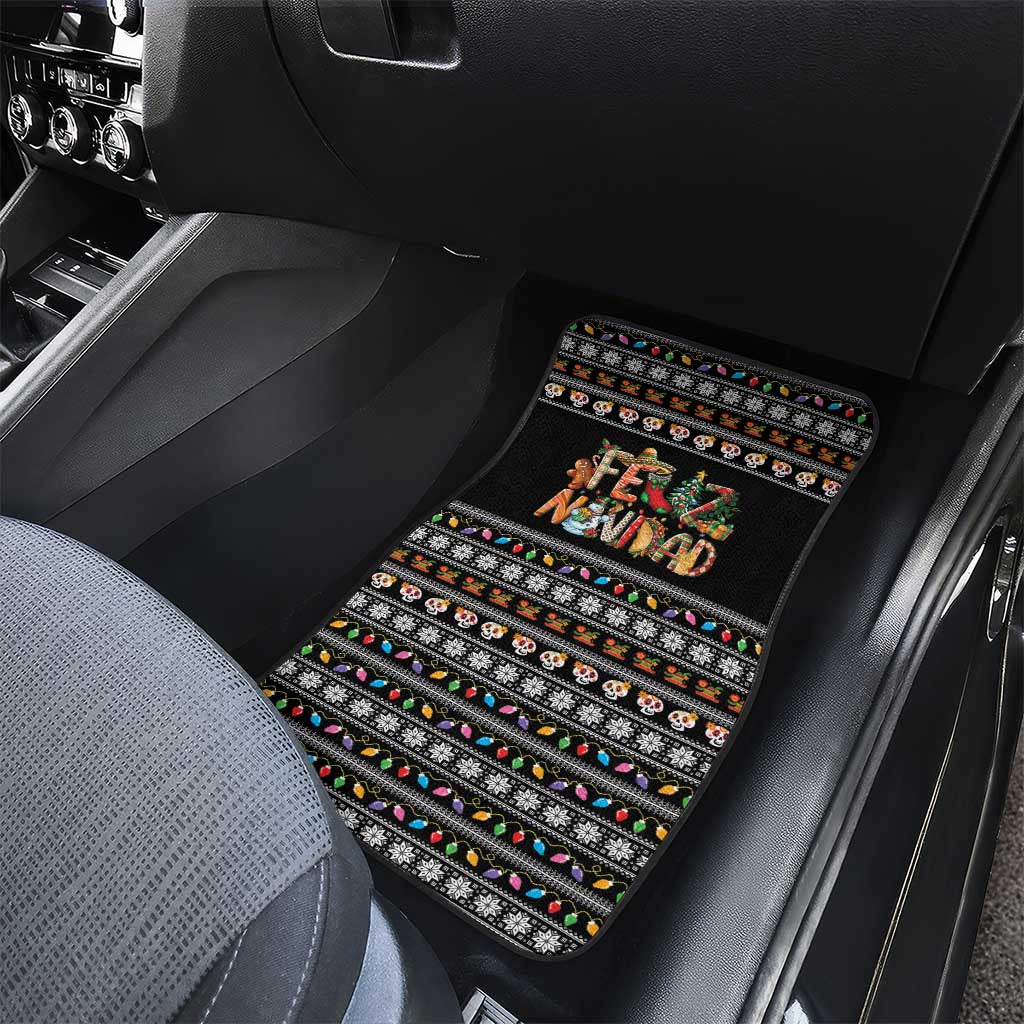 Mexican Sumbrero and Snowman Christmas Car Mats Feliz Navidad Mexico - Wonder Print Shop