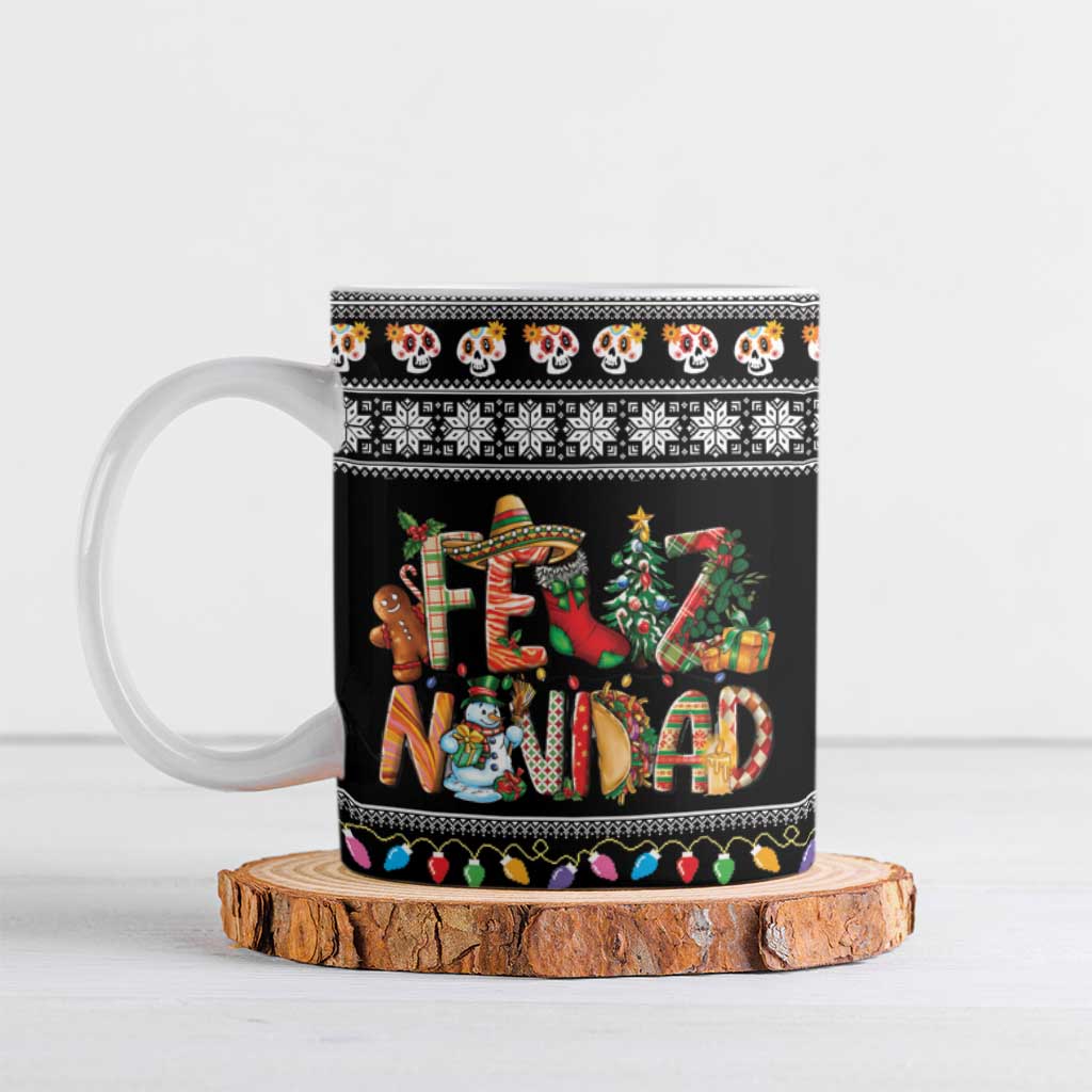 Mexican Sumbrero and Snowman Christmas Ceramic Mug Feliz Navidad Mexico - Wonder Print Shop