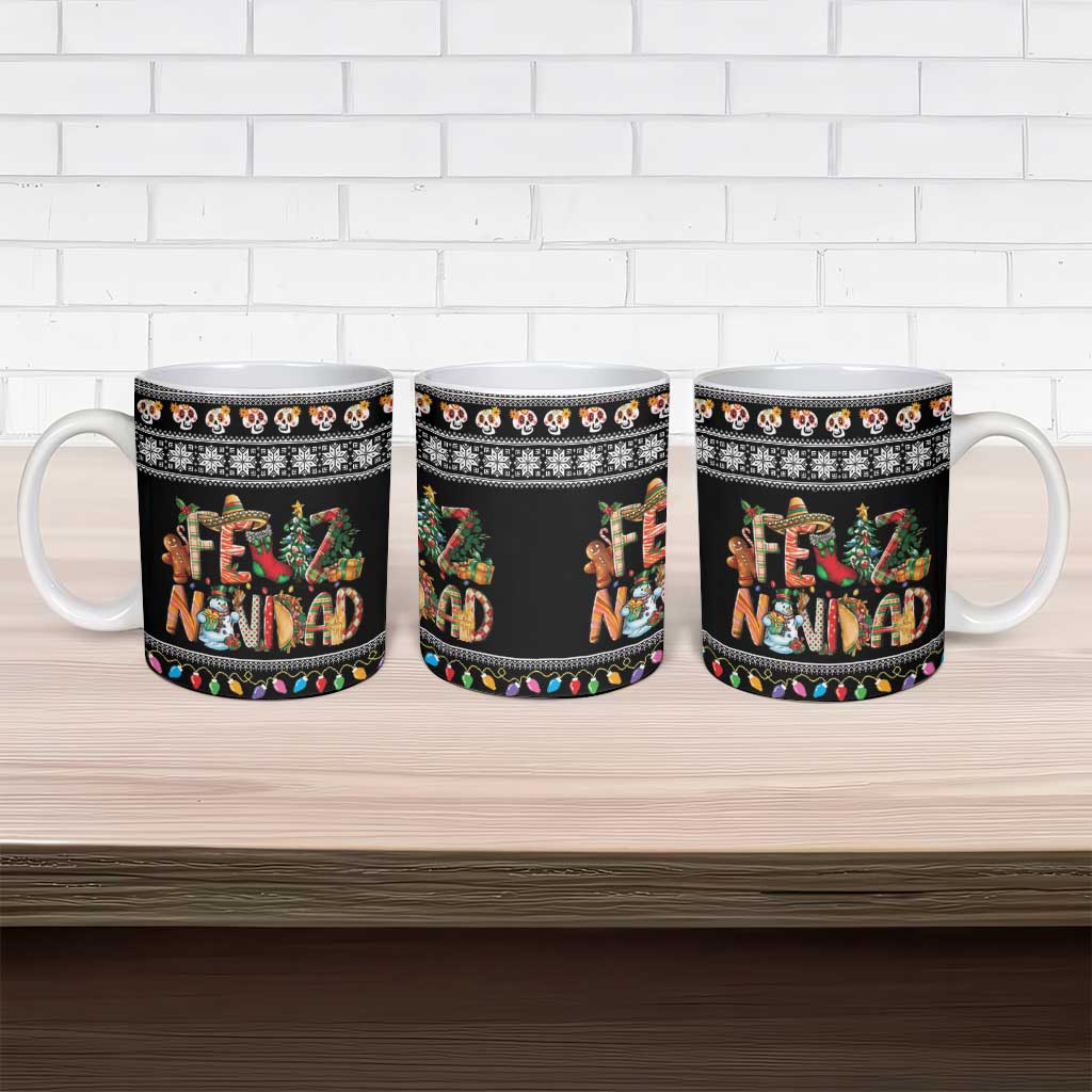 Mexican Sumbrero and Snowman Christmas Ceramic Mug Feliz Navidad Mexico - Wonder Print Shop