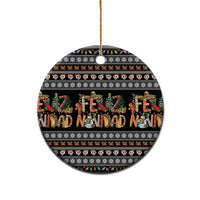 Mexican Sumbrero and Snowman Christmas Ceramic Ornament Feliz Navidad Mexico - Wonder Print Shop