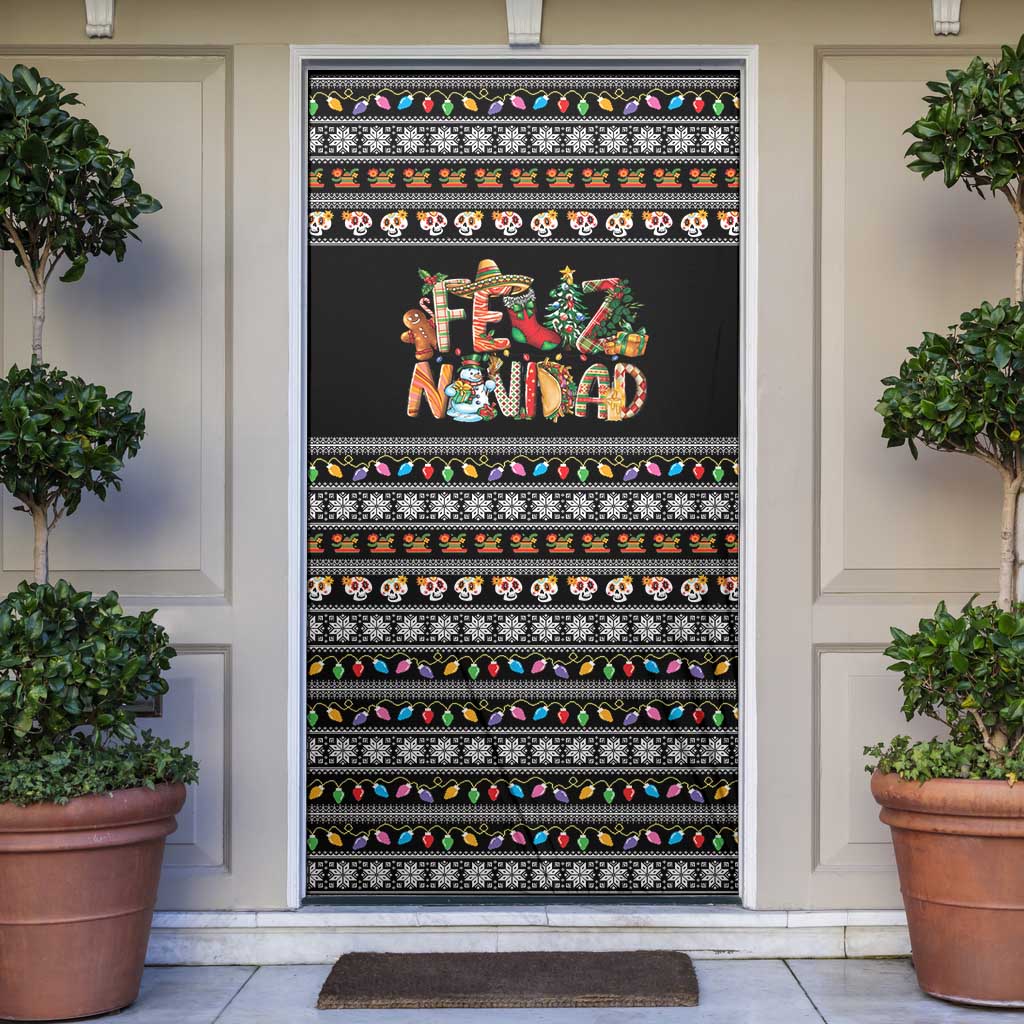 Mexican Sumbrero and Snowman Christmas Door Cover Feliz Navidad Mexico - Wonder Print Shop