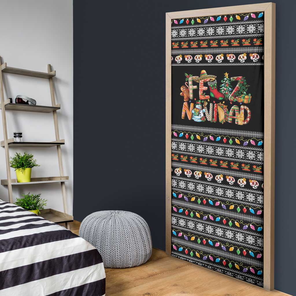 Mexican Sumbrero and Snowman Christmas Door Cover Feliz Navidad Mexico - Wonder Print Shop