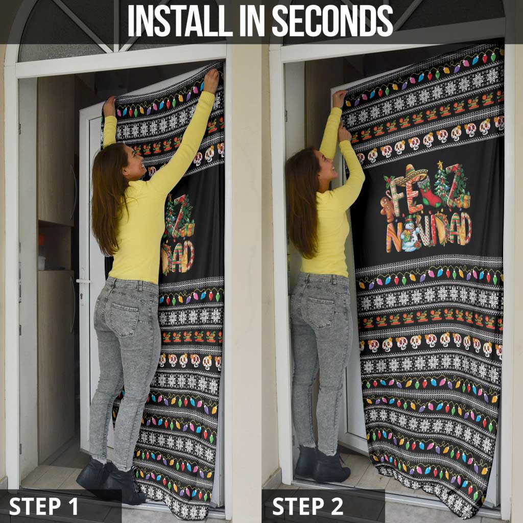 Mexican Sumbrero and Snowman Christmas Door Cover Feliz Navidad Mexico - Wonder Print Shop