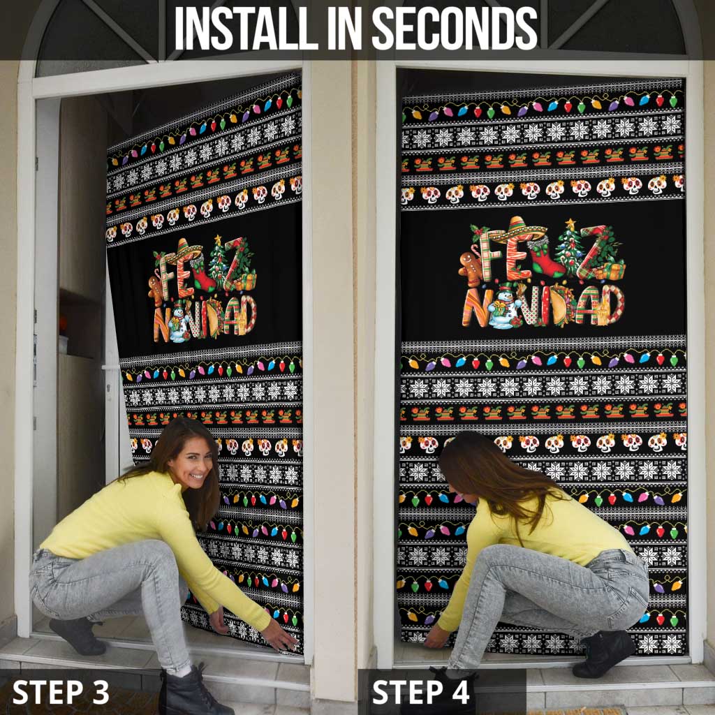 Mexican Sumbrero and Snowman Christmas Door Cover Feliz Navidad Mexico - Wonder Print Shop