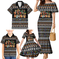 Mexican Sumbrero and Snowman Christmas Family Matching Mermaid Dress and Hawaiian Shirt Feliz Navidad Mexico - Wonder Print Shop