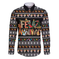 Mexican Sumbrero and Snowman Christmas Family Matching Off Shoulder Short Dress and Hawaiian Shirt Feliz Navidad Mexico - Wonder Print Shop