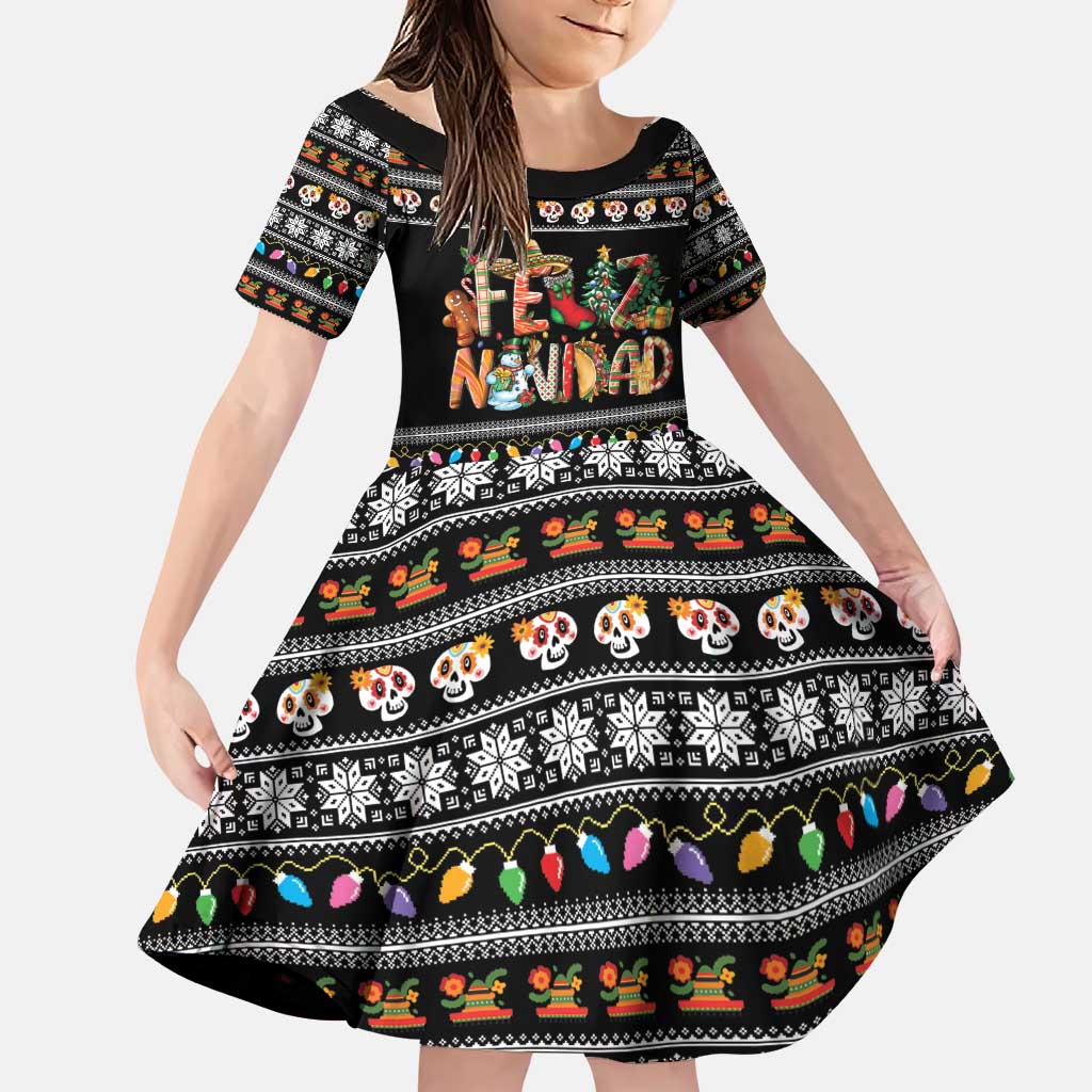 Mexican Sumbrero and Snowman Christmas Family Matching Puletasi and Hawaiian Shirt Feliz Navidad Mexico - Wonder Print Shop