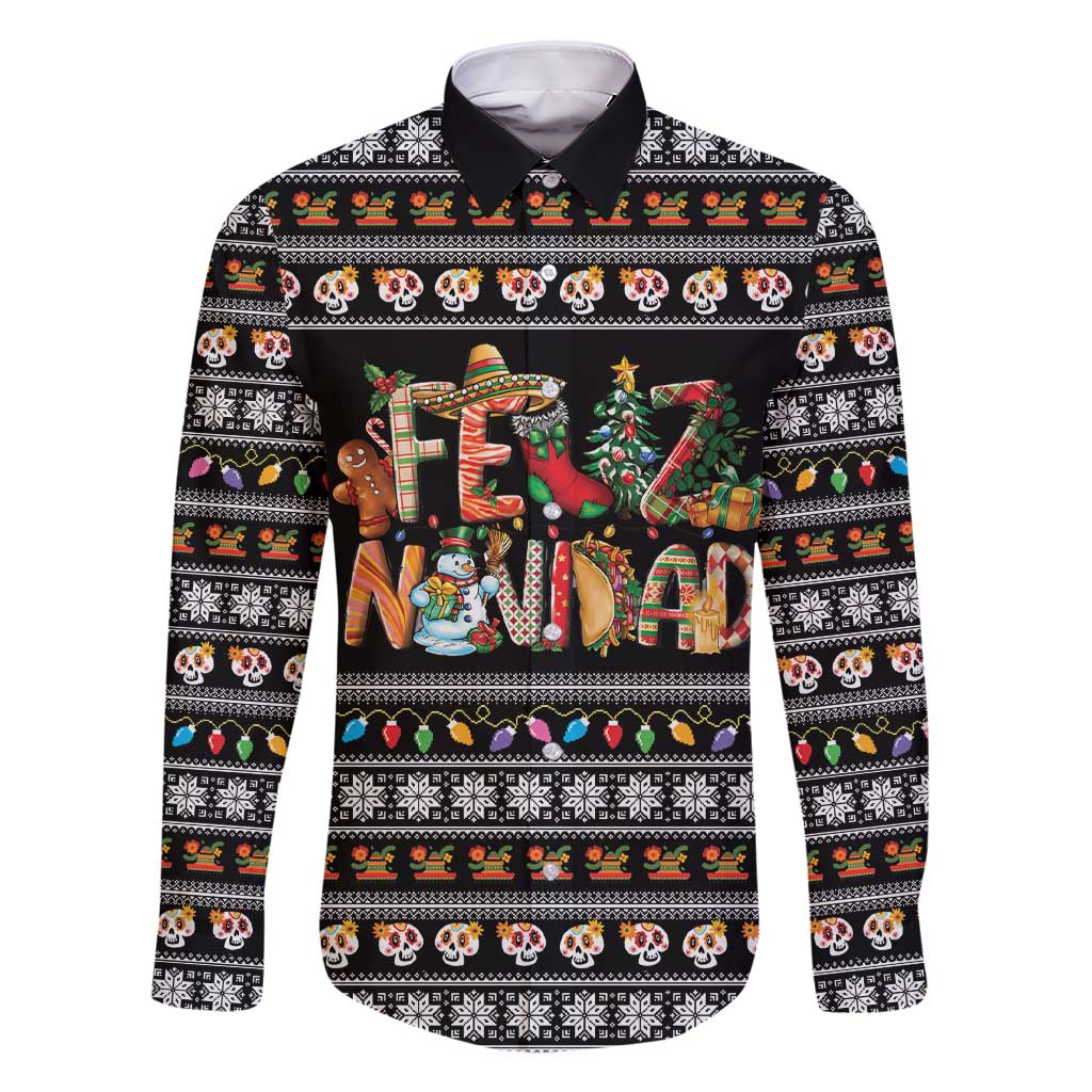 Mexican Sumbrero and Snowman Christmas Family Matching Short Sleeve Bodycon Dress and Hawaiian Shirt Feliz Navidad Mexico - Wonder Print Shop