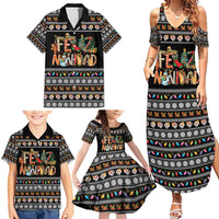 Mexican Sumbrero and Snowman Christmas Family Matching Summer Maxi Dress and Hawaiian Shirt Feliz Navidad Mexico - Wonder Print Shop