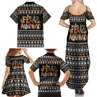 Mexican Sumbrero and Snowman Christmas Family Matching Summer Maxi Dress and Hawaiian Shirt Feliz Navidad Mexico - Wonder Print Shop