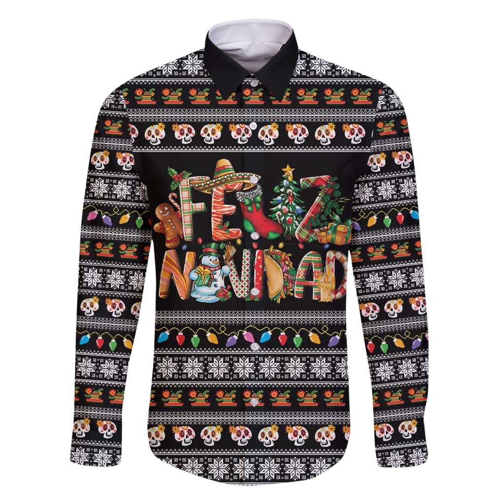 Mexican Sumbrero and Snowman Christmas Family Matching Summer Maxi Dress and Hawaiian Shirt Feliz Navidad Mexico - Wonder Print Shop