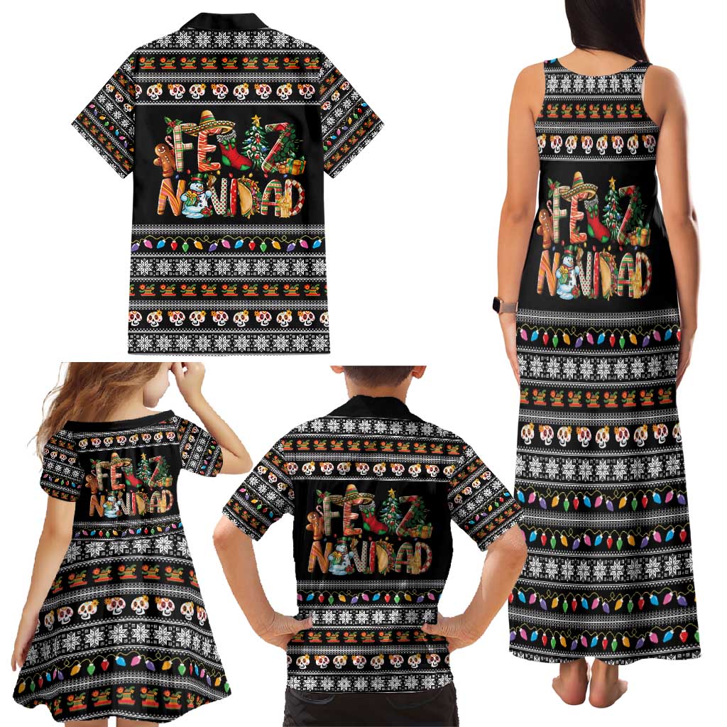 Mexican Sumbrero and Snowman Christmas Family Matching Tank Maxi Dress and Hawaiian Shirt Feliz Navidad Mexico - Wonder Print Shop