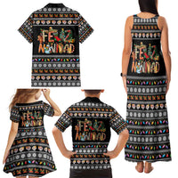 Mexican Sumbrero and Snowman Christmas Family Matching Tank Maxi Dress and Hawaiian Shirt Feliz Navidad Mexico - Wonder Print Shop