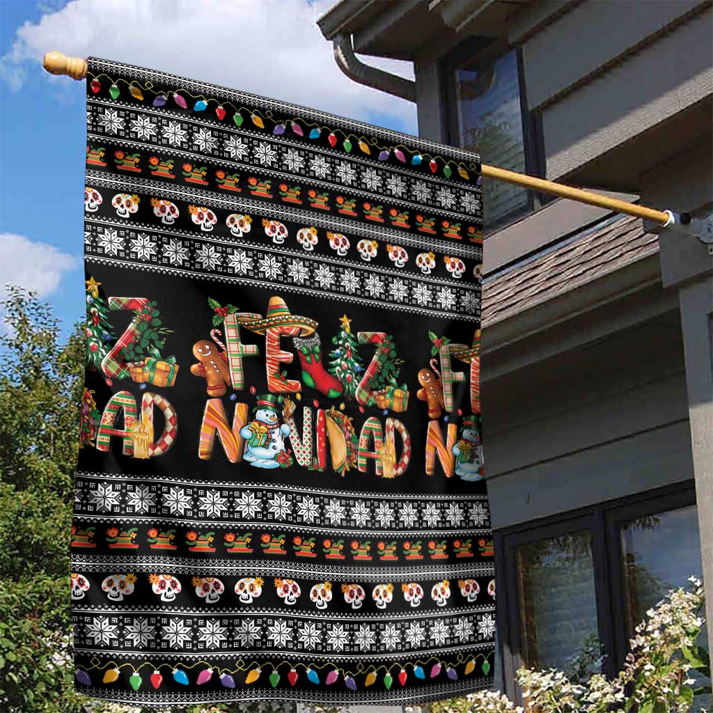 Mexican Sumbrero and Snowman Christmas Garden Flag Feliz Navidad Mexico - Wonder Print Shop