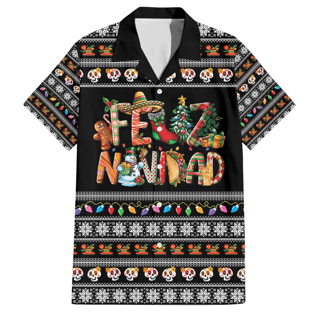 Mexican Sumbrero and Snowman Christmas Hawaiian Shirt Feliz Navidad Mexico - Wonder Print Shop