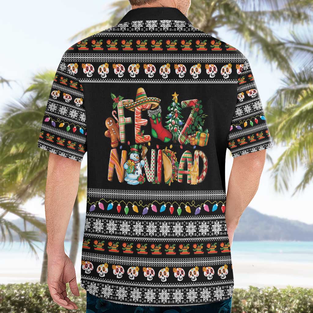 Mexican Sumbrero and Snowman Christmas Hawaiian Shirt Feliz Navidad Mexico - Wonder Print Shop