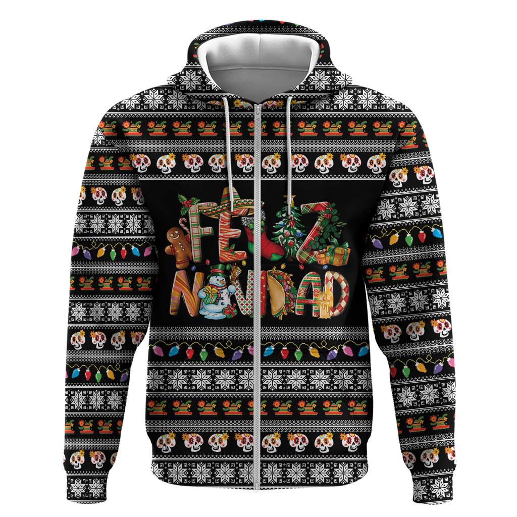 Mexican Sumbrero and Snowman Christmas Hoodie Feliz Navidad Mexico - Wonder Print Shop