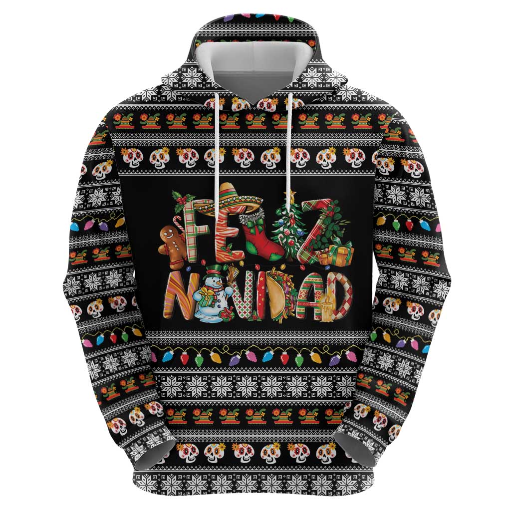 Mexican Sumbrero and Snowman Christmas Hoodie Feliz Navidad Mexico - Wonder Print Shop