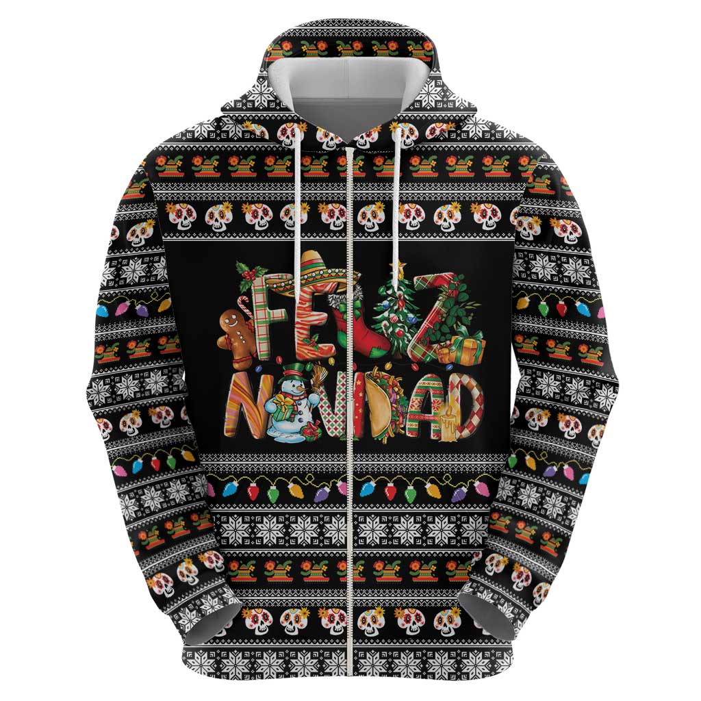 Mexican Sumbrero and Snowman Christmas Hoodie Feliz Navidad Mexico - Wonder Print Shop