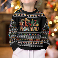 Mexican Sumbrero and Snowman Christmas Kid Ugly Christmas Sweater Feliz Navidad Mexico - Wonder Print Shop