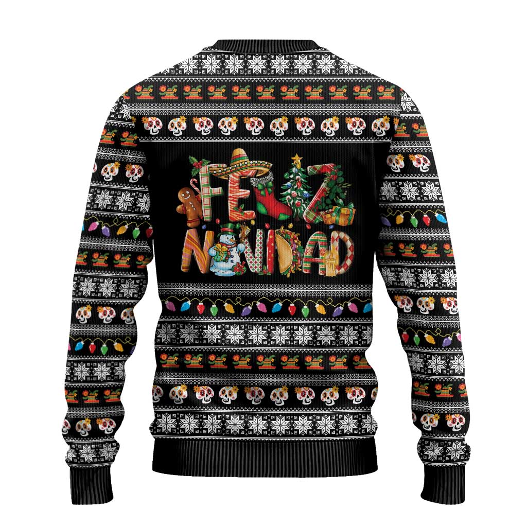 Mexican Sumbrero and Snowman Christmas Ugly Christmas Sweater Feliz Navidad Mexico - Wonder Print Shop